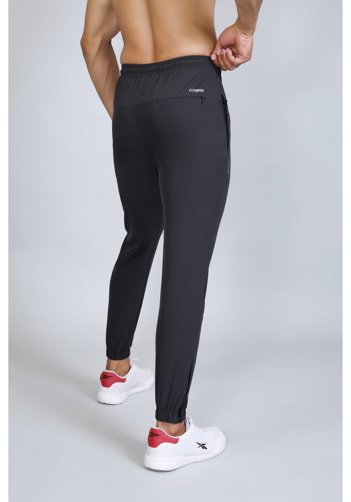 Ethan Men Solid Nylon Spandex Six Zipper Track Pants