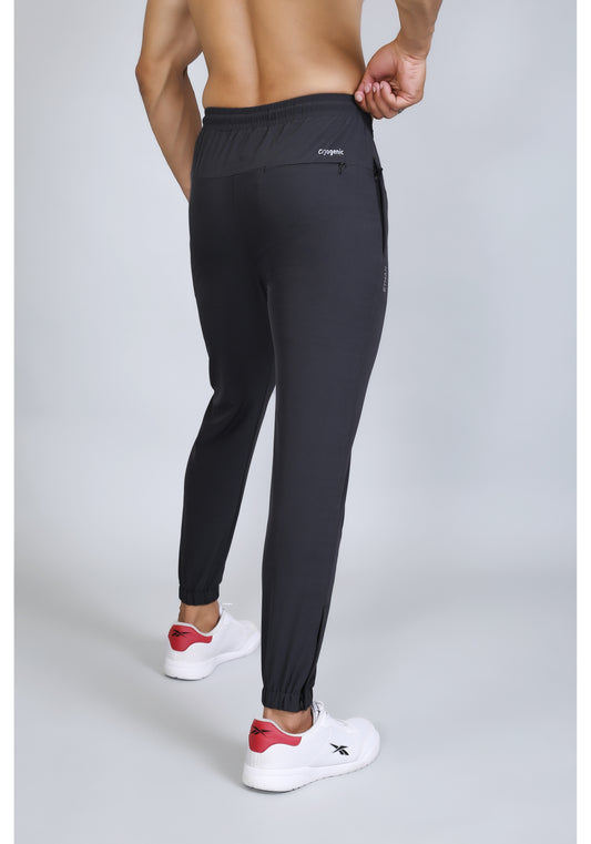 Ethan Men Solid Nylon Spandex Six Zipper Track Pants