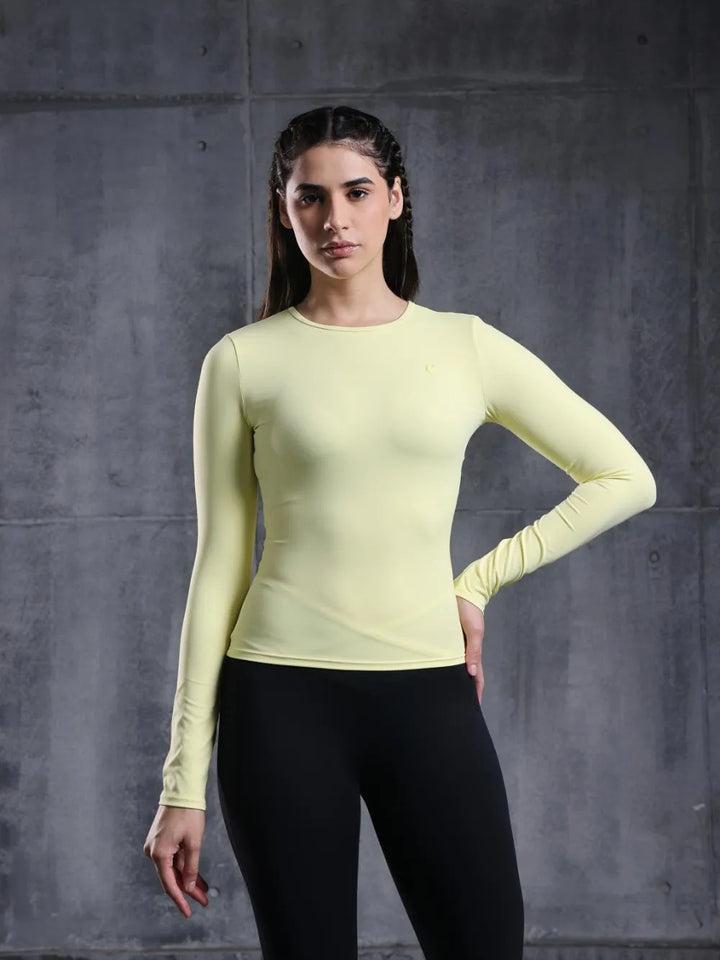 Lemon Glow Sculpt Women's Performance Long Sleeve T-Shirt