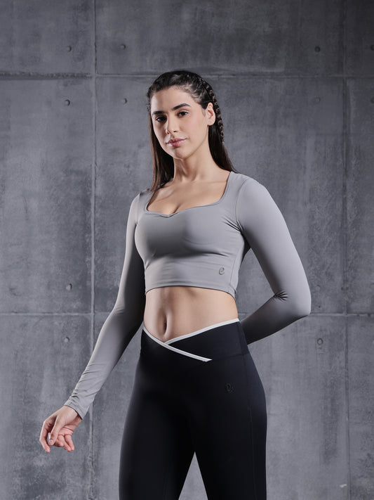 Cloud Grey Sculpt Crop Top