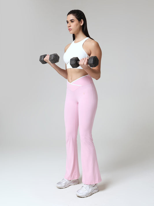 Blush Aura Flared Leggings