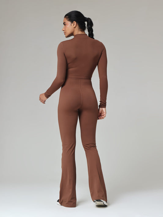 Cocoa Contour Flared Jumpsuit
