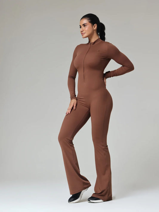 Cocoa Contour Flared Jumpsuit
