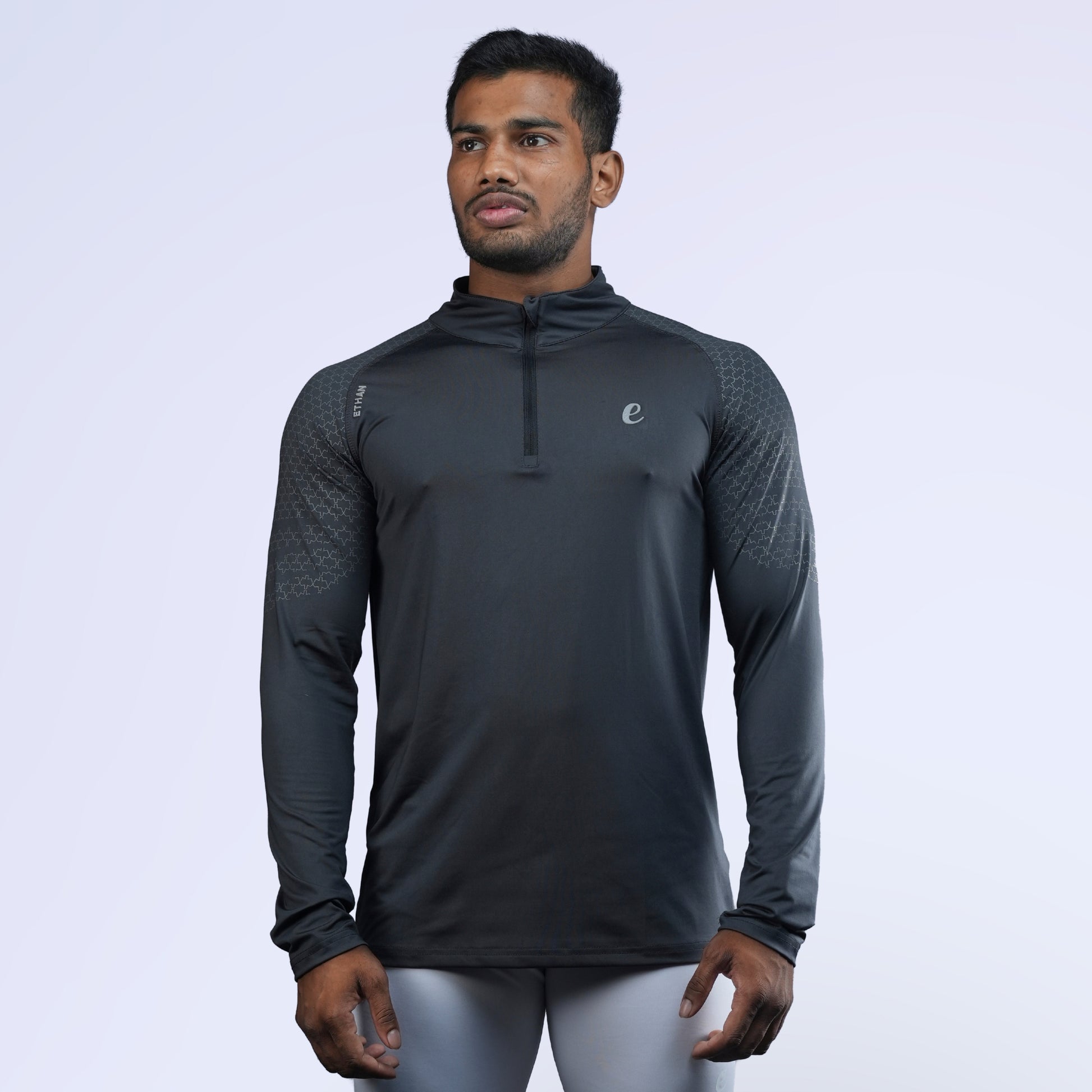 Ethan Full Sleeves Zipper With Shoulder Print