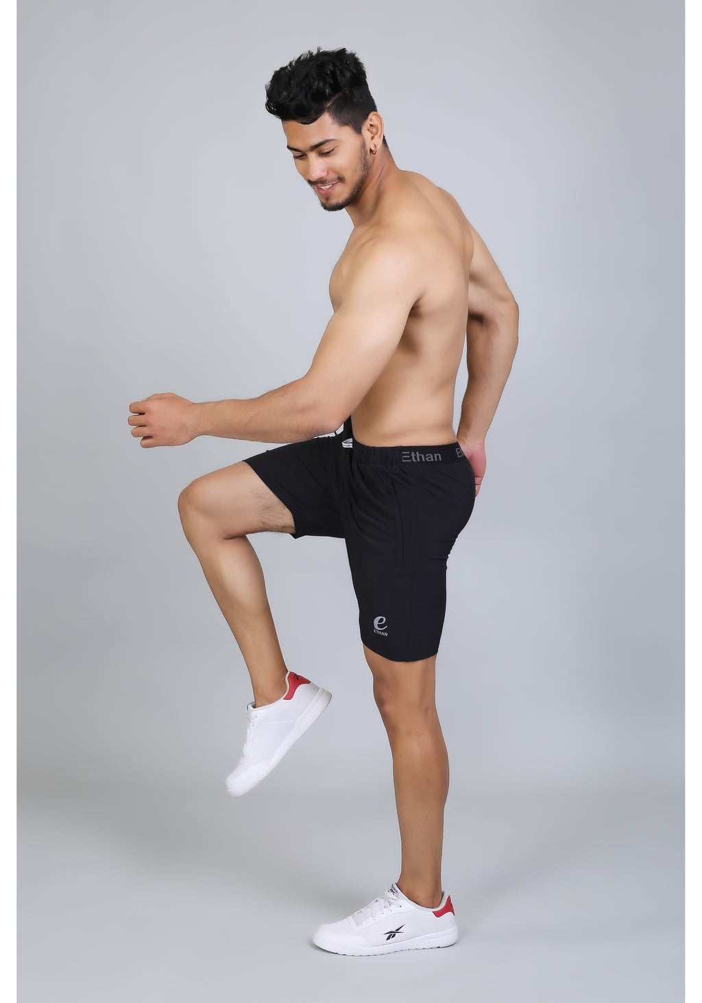 Ethan Solid Men Elastic Waistband Sports Shorts