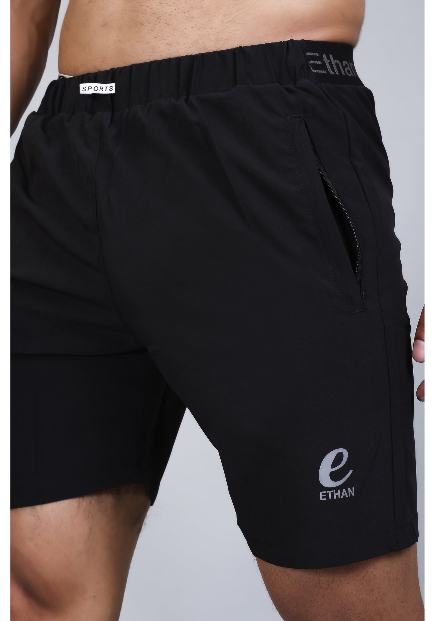 Ethan Solid Men Elastic Waistband Sports Shorts