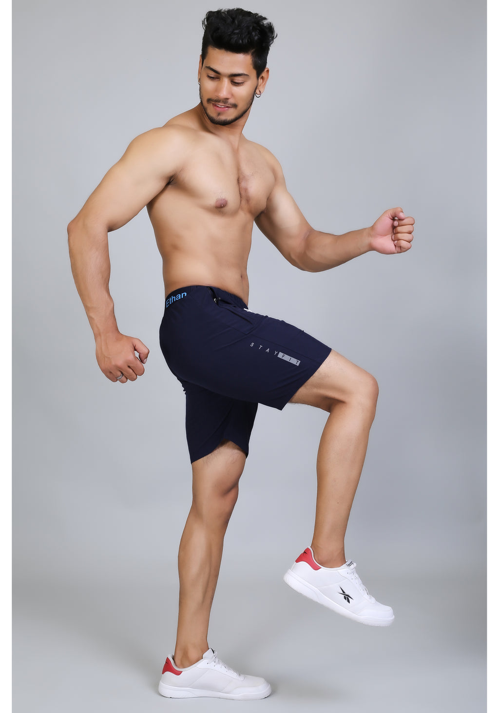 Ethan Solid Men Elastic Waistband Sports Shorts