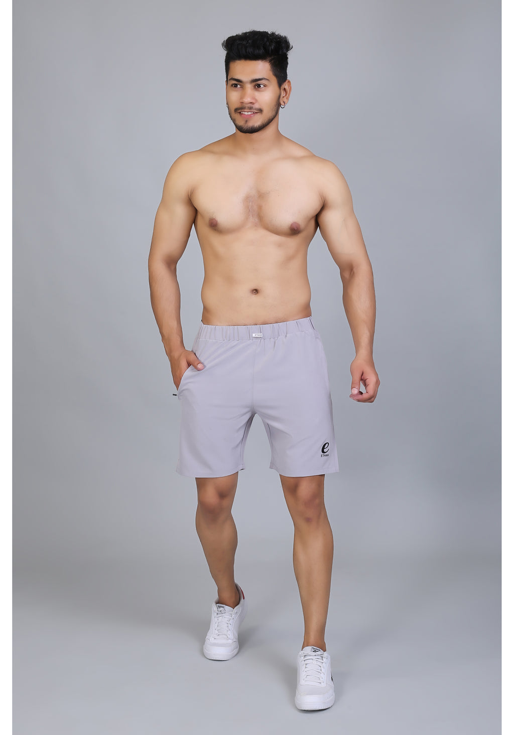 Ethan Solid Men Elastic Waistband Sports Shorts