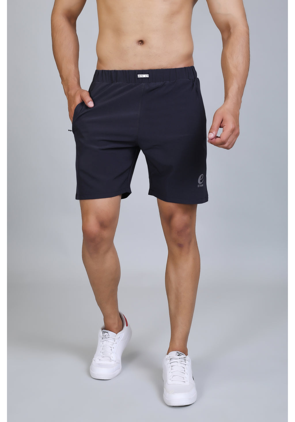 Ethan Solid Men Elastic Waistband Sports Shorts