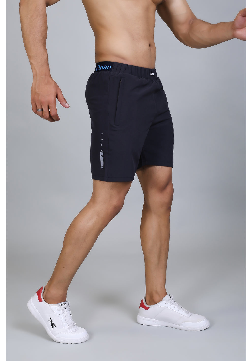 Ethan Solid Men Elastic Waistband Sports Shorts