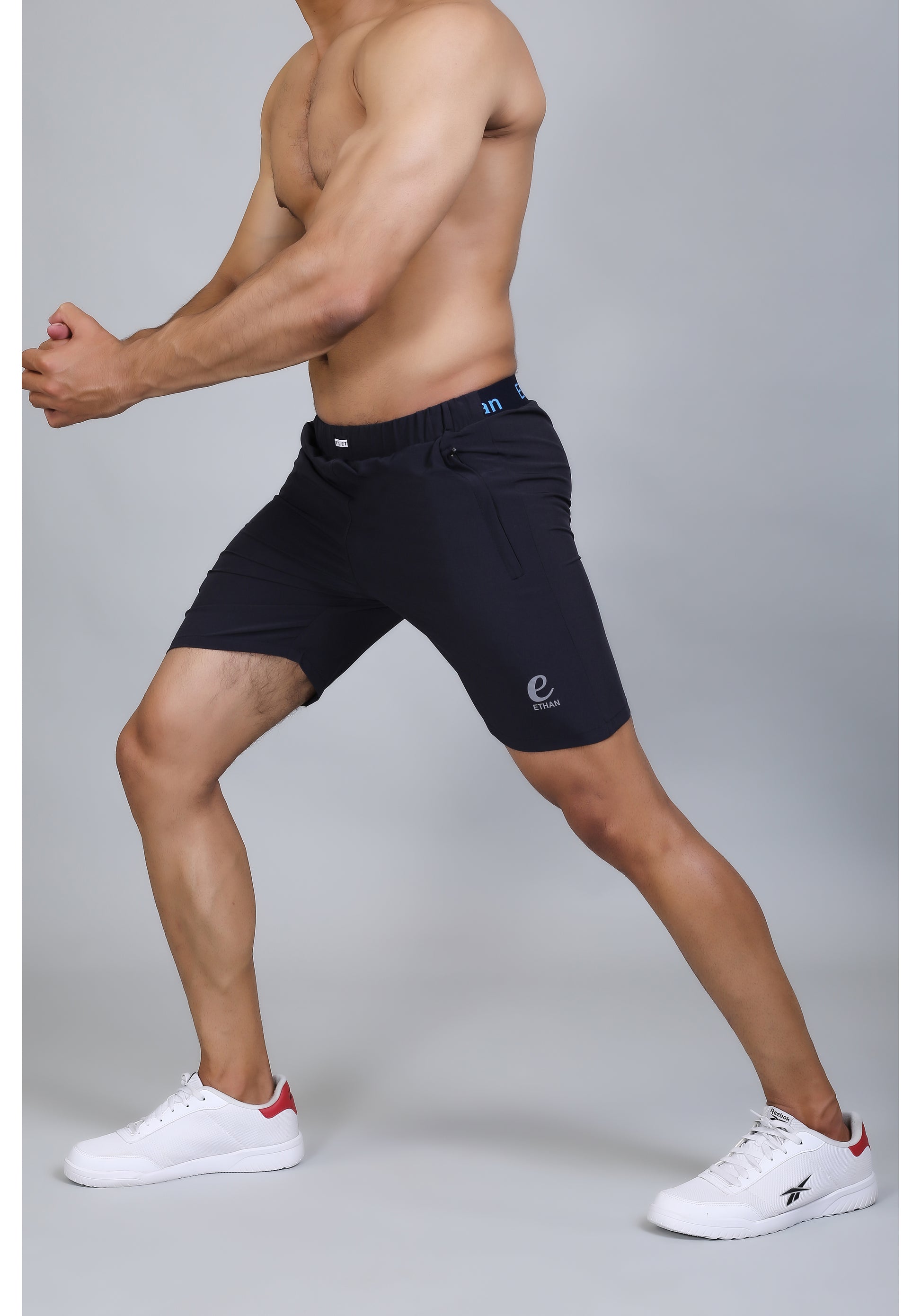 Ethan Solid Men Elastic Waistband Sports Shorts