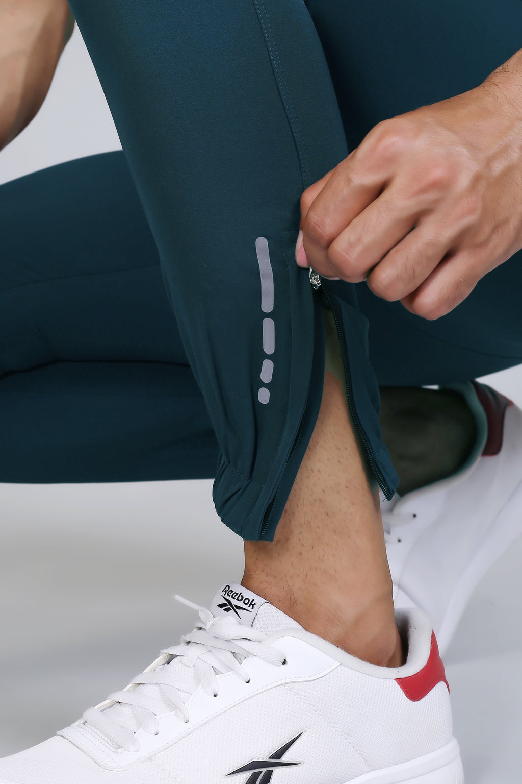 Ethan Men Solid Nylon Spandex Six Zipper Track Pants