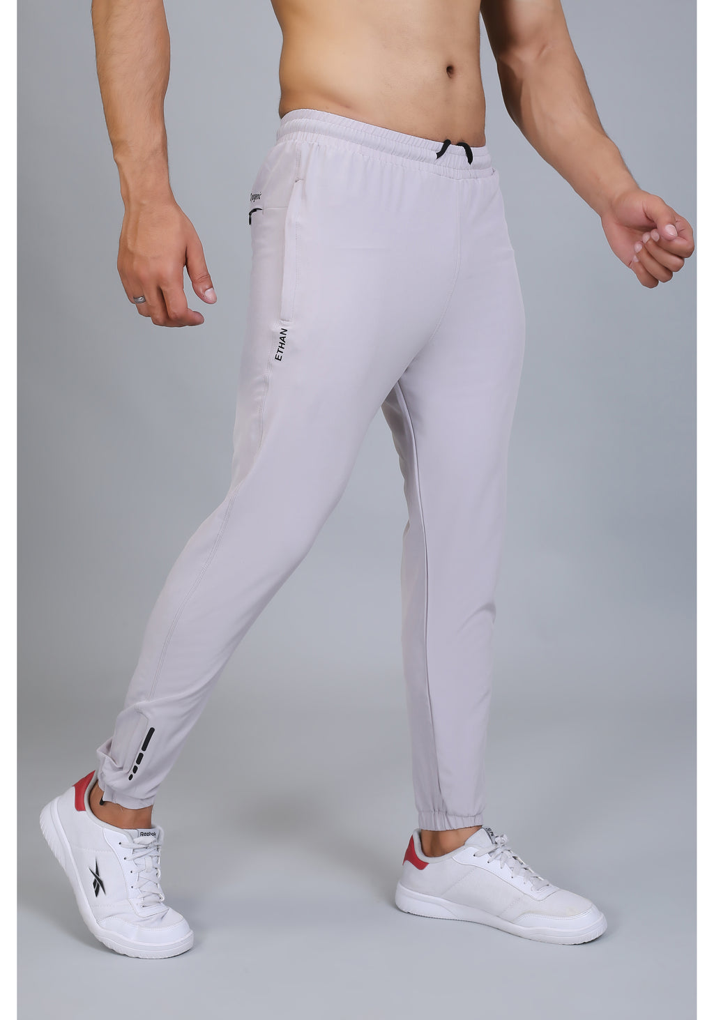 Ethan Men Solid Nylon Spandex Six Zipper Track Pants