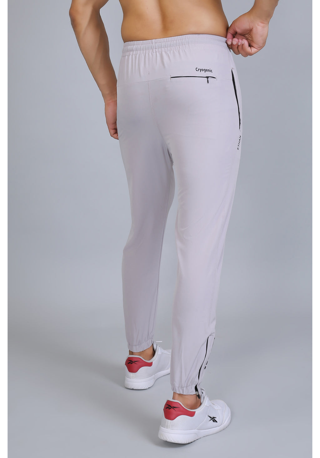 Ethan Men Solid Nylon Spandex Six Zipper Track Pants