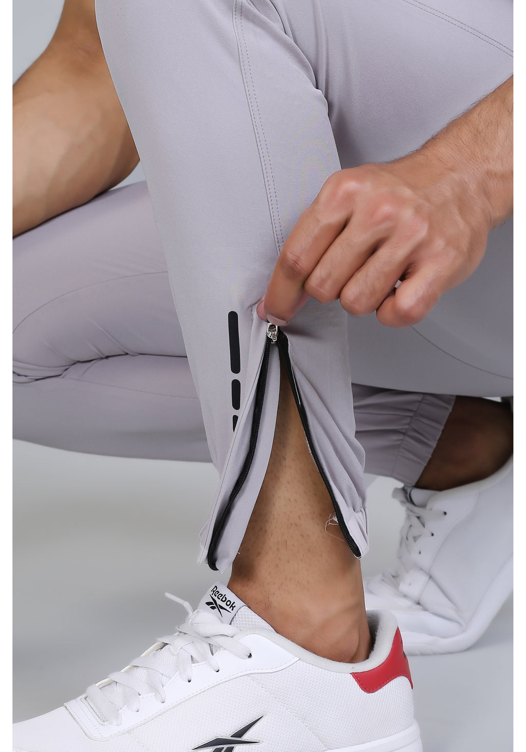 Ethan Men Solid Nylon Spandex Six Zipper Track Pants
