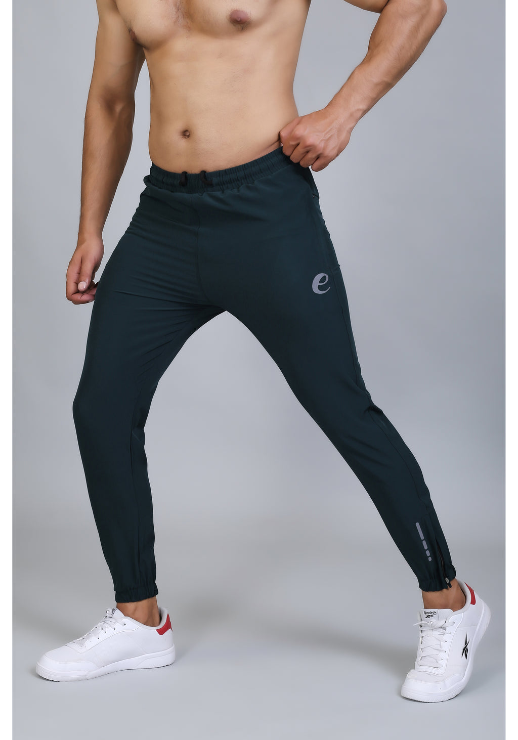 Ethan Men Solid Nylon Spandex Six Zipper Track Pants