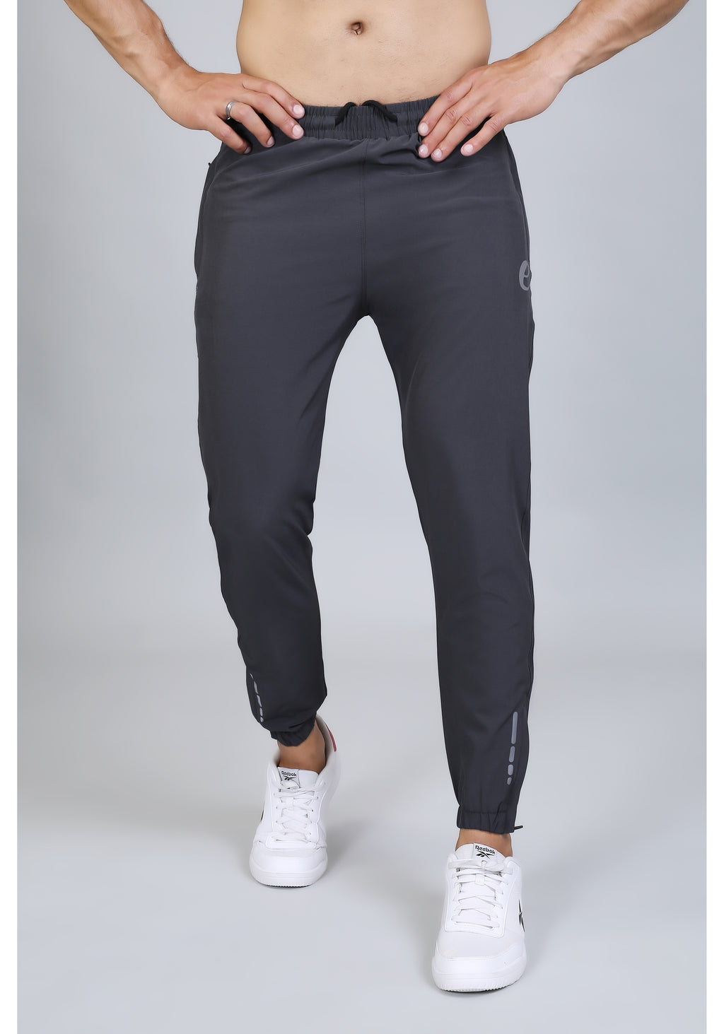 Ethan Men Solid Nylon Spandex Six Zipper Track Pants