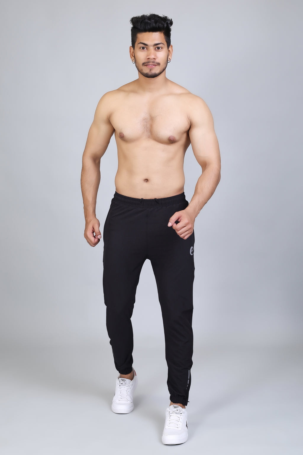 Ethan Men Solid Nylon Spandex Six Zipper Track Pants