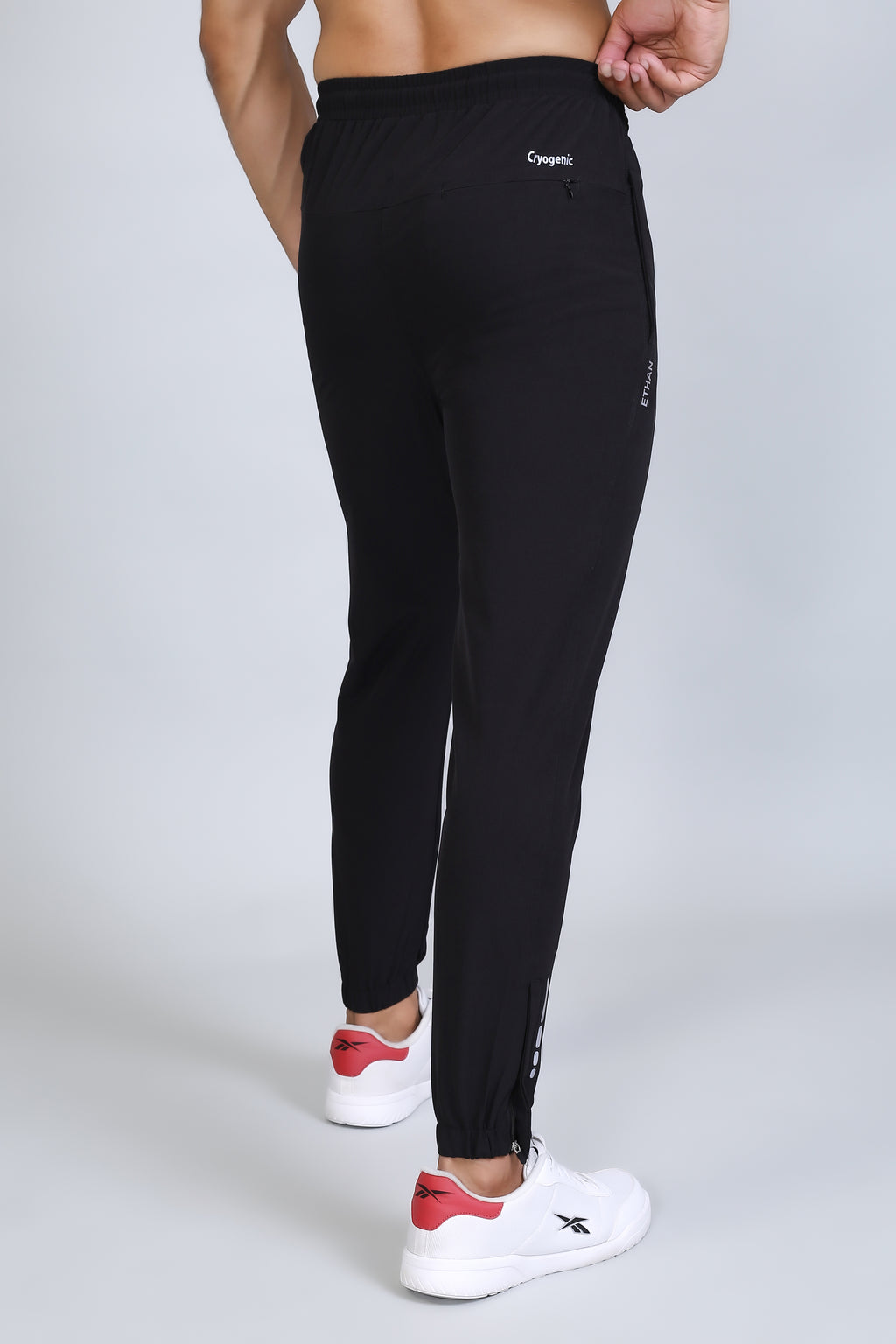 Ethan Men Solid Nylon Spandex Six Zipper Track Pants