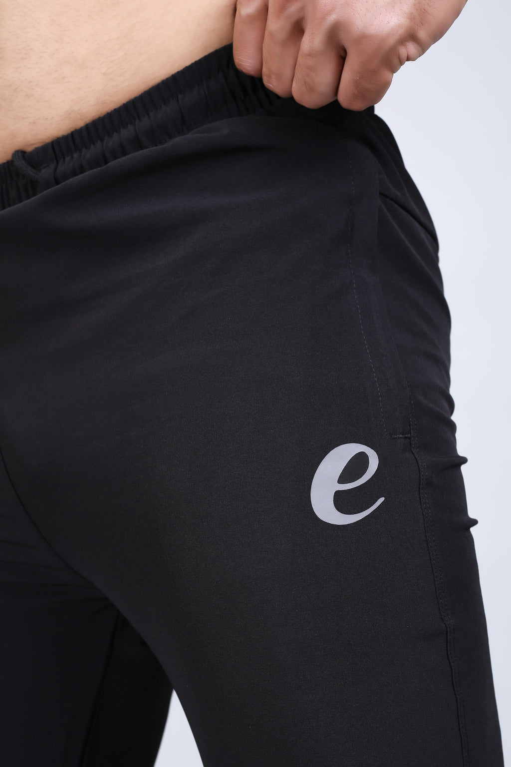 Ethan Men Solid Nylon Spandex Six Zipper Track Pants