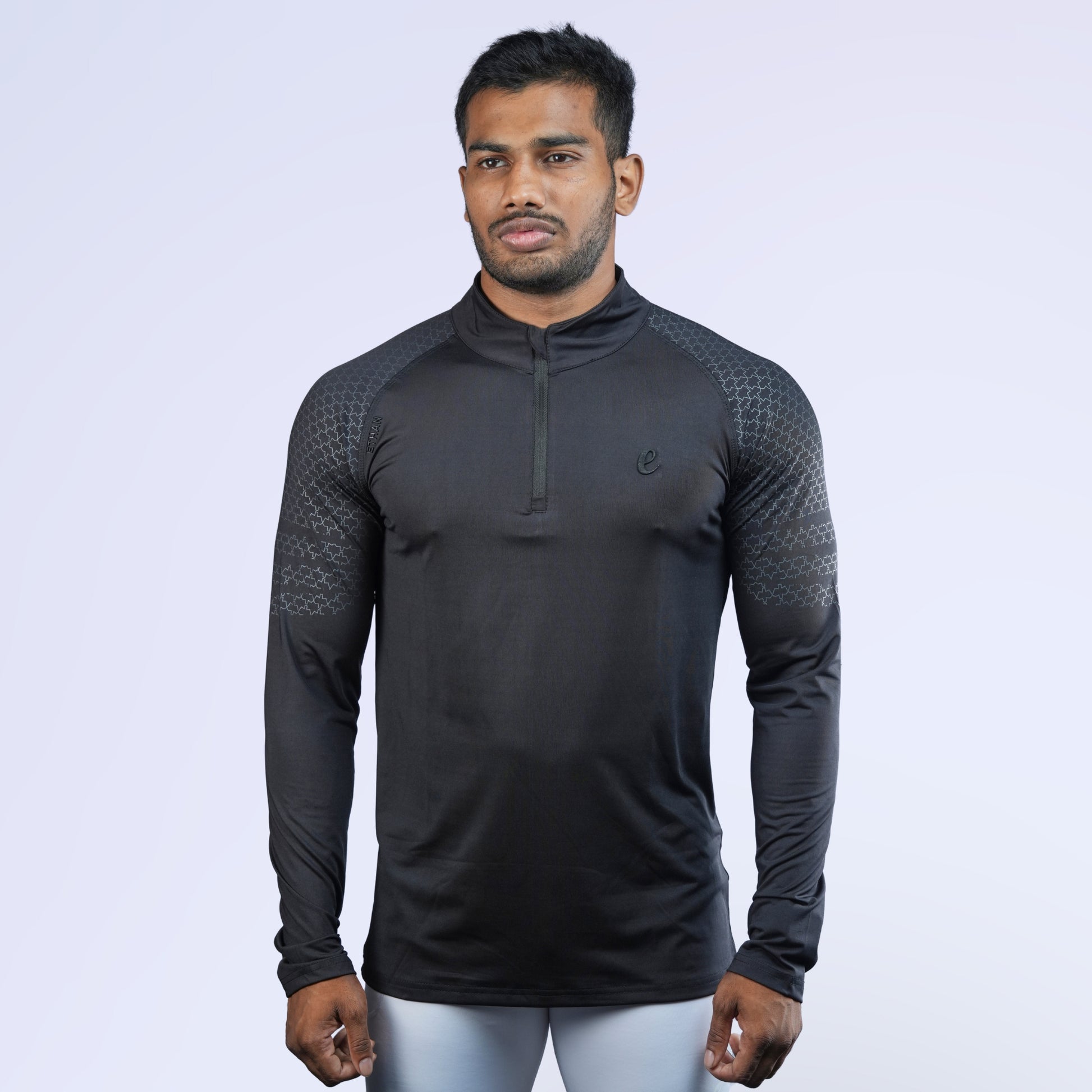 Ethan Full Sleeves Zipper With Shoulder Print