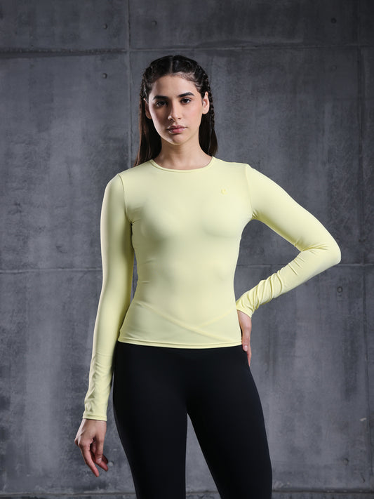 Lemon Glow Sculpt Long Sleeve Top