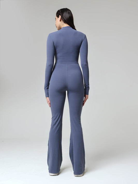 Slate Blue Sculpt Zip Jumpsuit