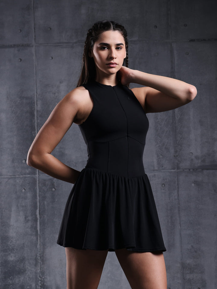 Black Court Flow Dress