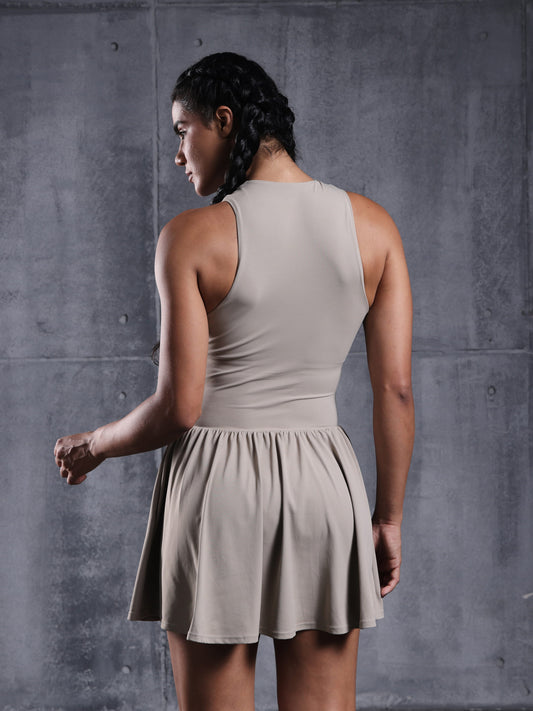 Beige Court Flow Dress