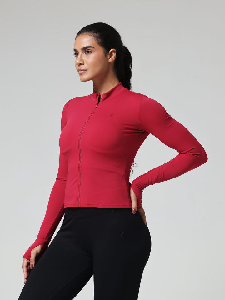 Crimson Contour Zip Jacket