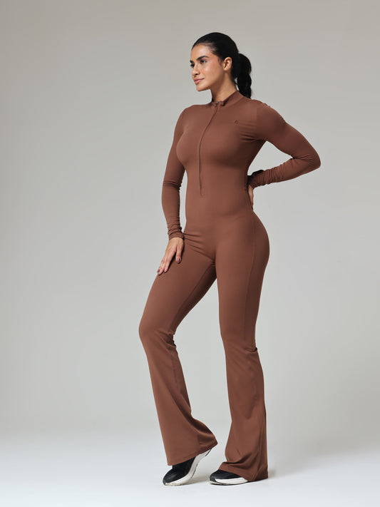 Cocoa Contour Flared Jumpsuit