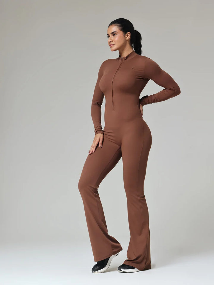Cocoa Contour Flared Jumpsuit