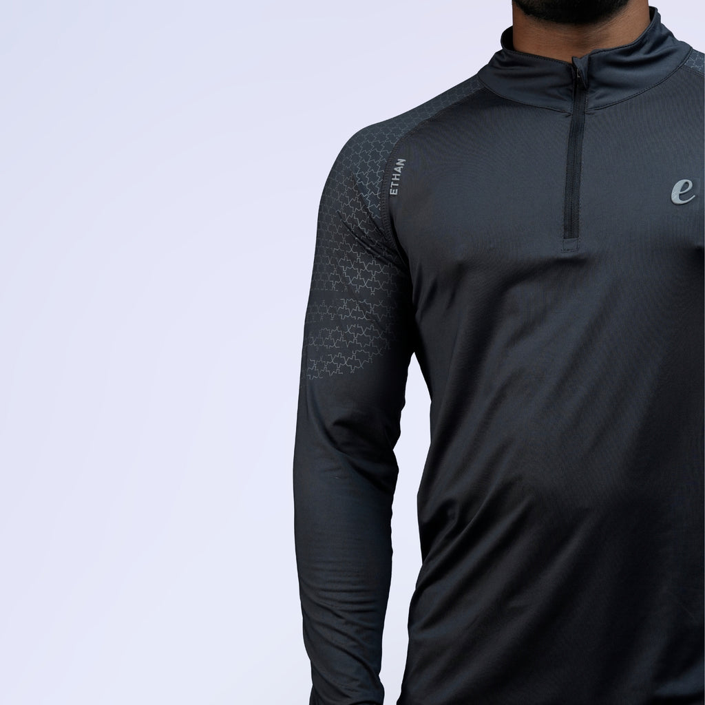 Ethan Full Sleeves Zipper With Shoulder Print