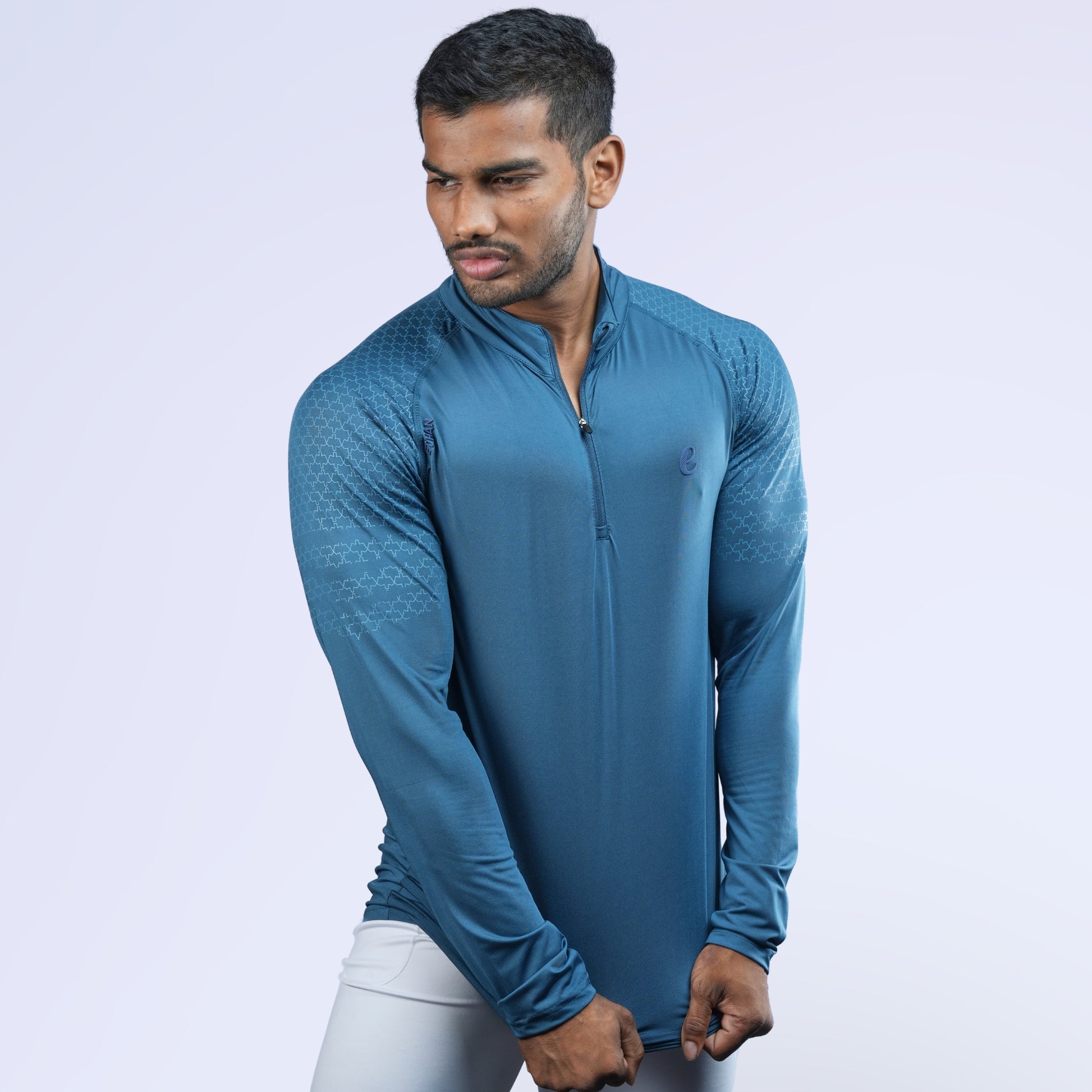Ethan Full Sleeves Zipper With Shoulder Print