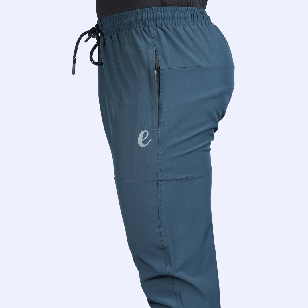 Ethan Men Solid Nylon Spandex Six Zipper Track Pants