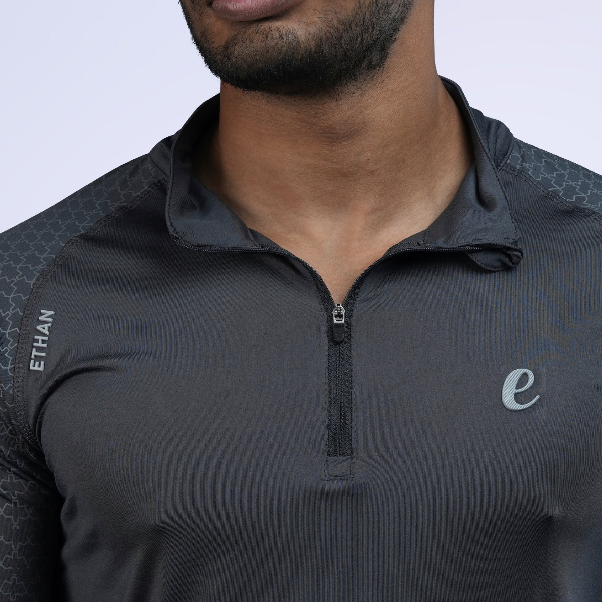Ethan Full Sleeves Zipper With Shoulder Print