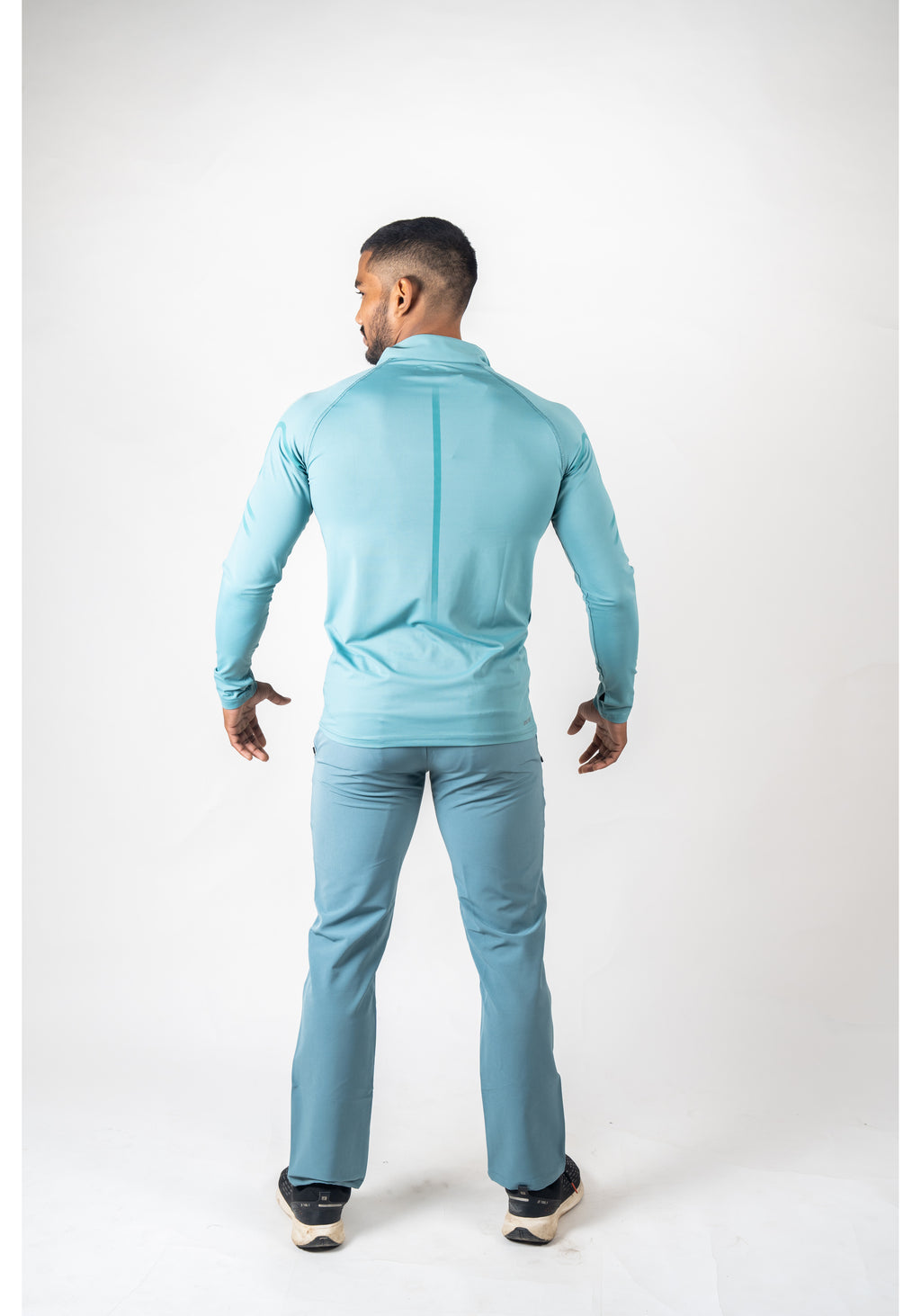 Ethan Men Solid Full Sleeve Zipper Collar T-Shirt