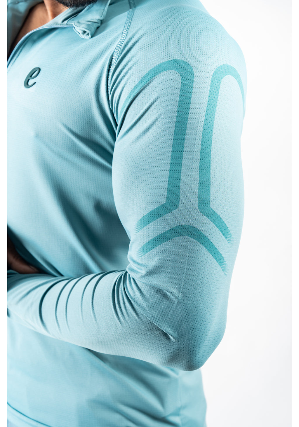 Ethan Men Solid Full Sleeve Zipper Collar T-Shirt