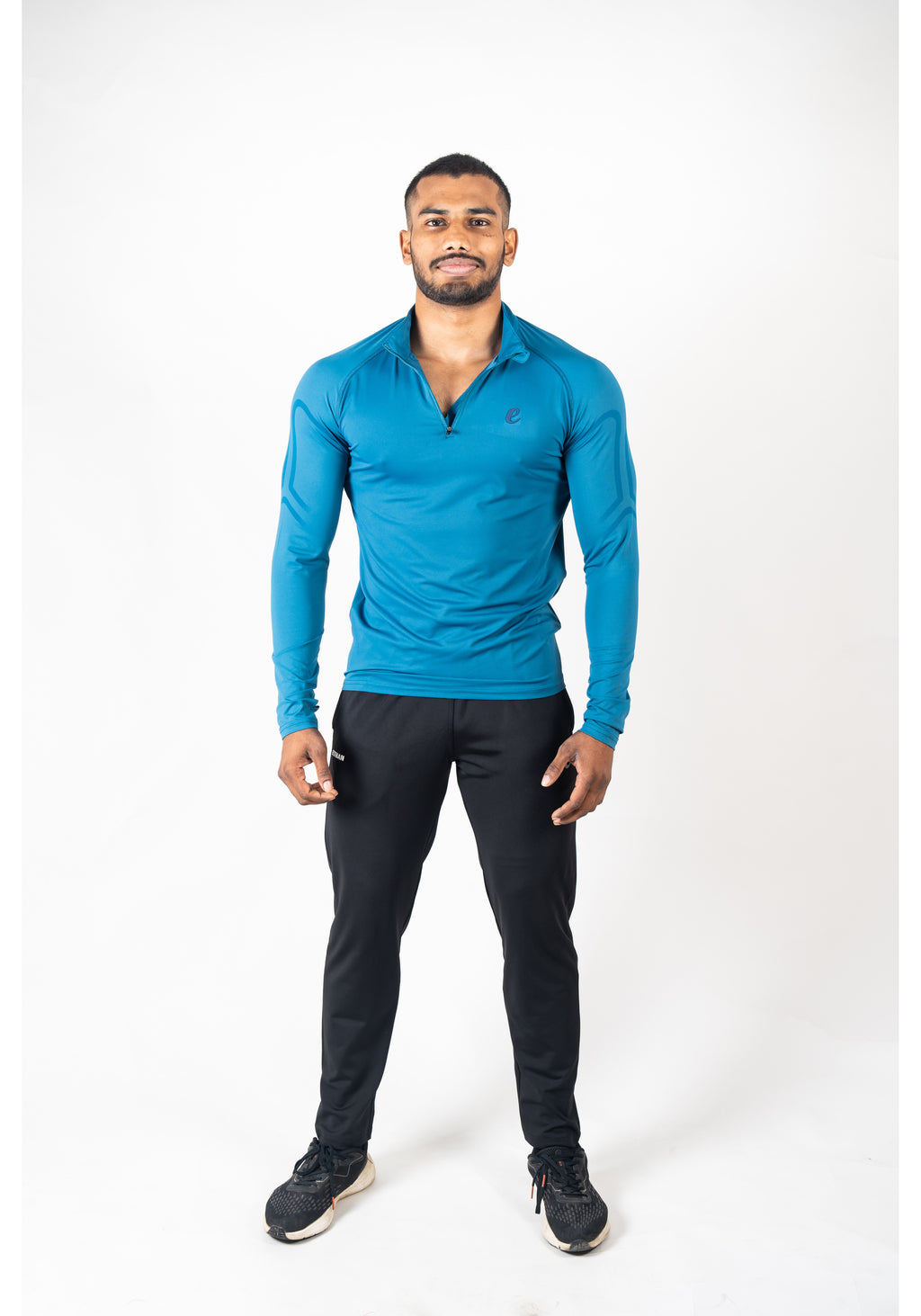 Ethan Men Solid Full Sleeve Zipper Collar T-Shirt