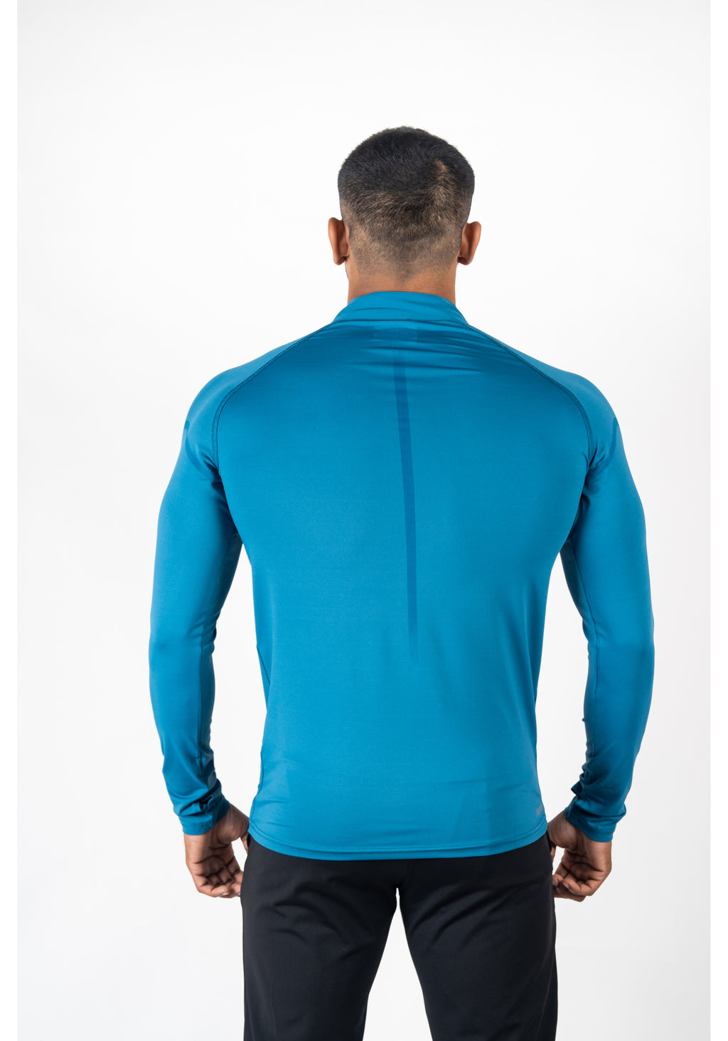 Ethan Men Solid Full Sleeve Zipper Collar T-Shirt