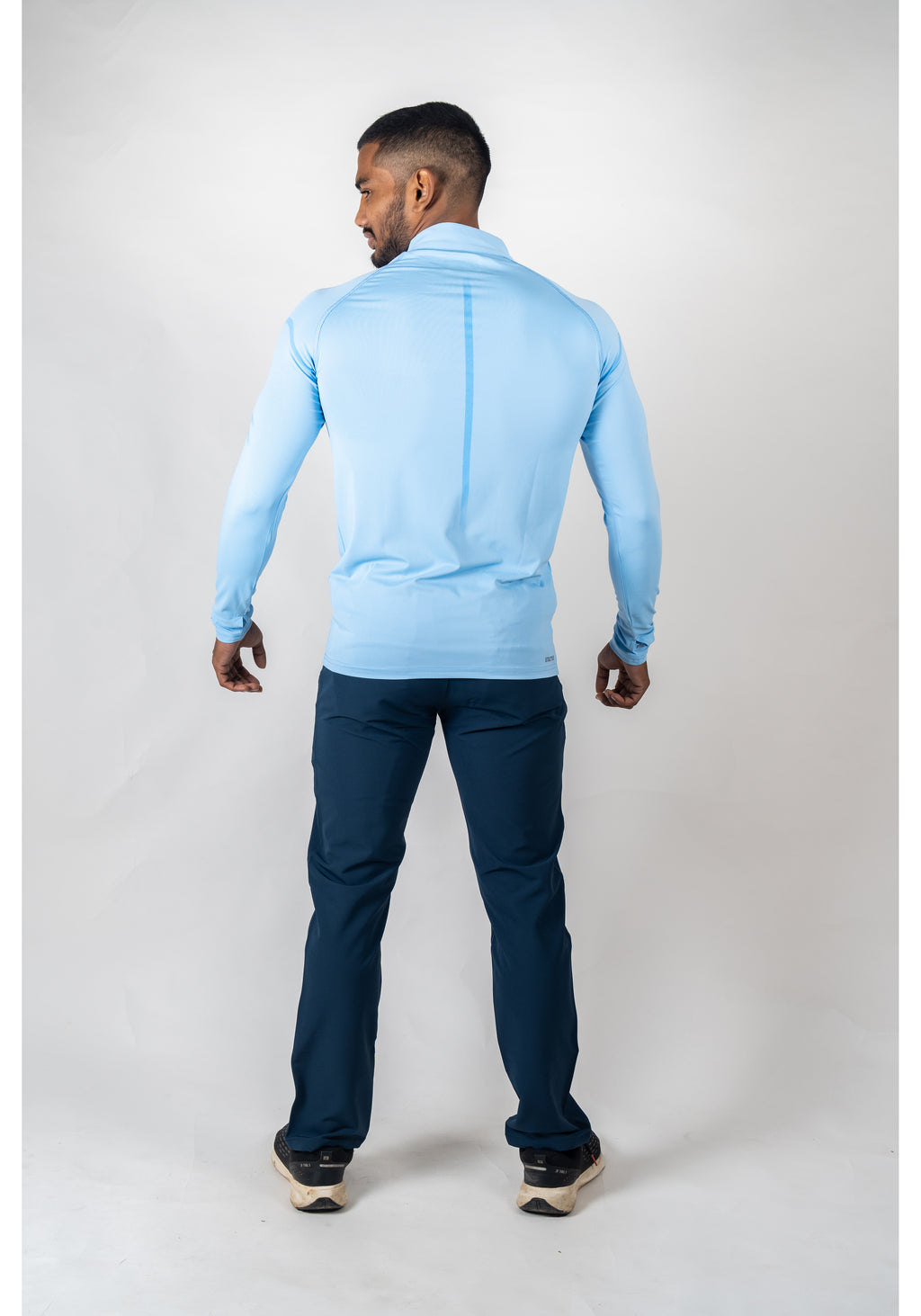 Ethan Men Solid Full Sleeve Zipper Collar T-Shirt