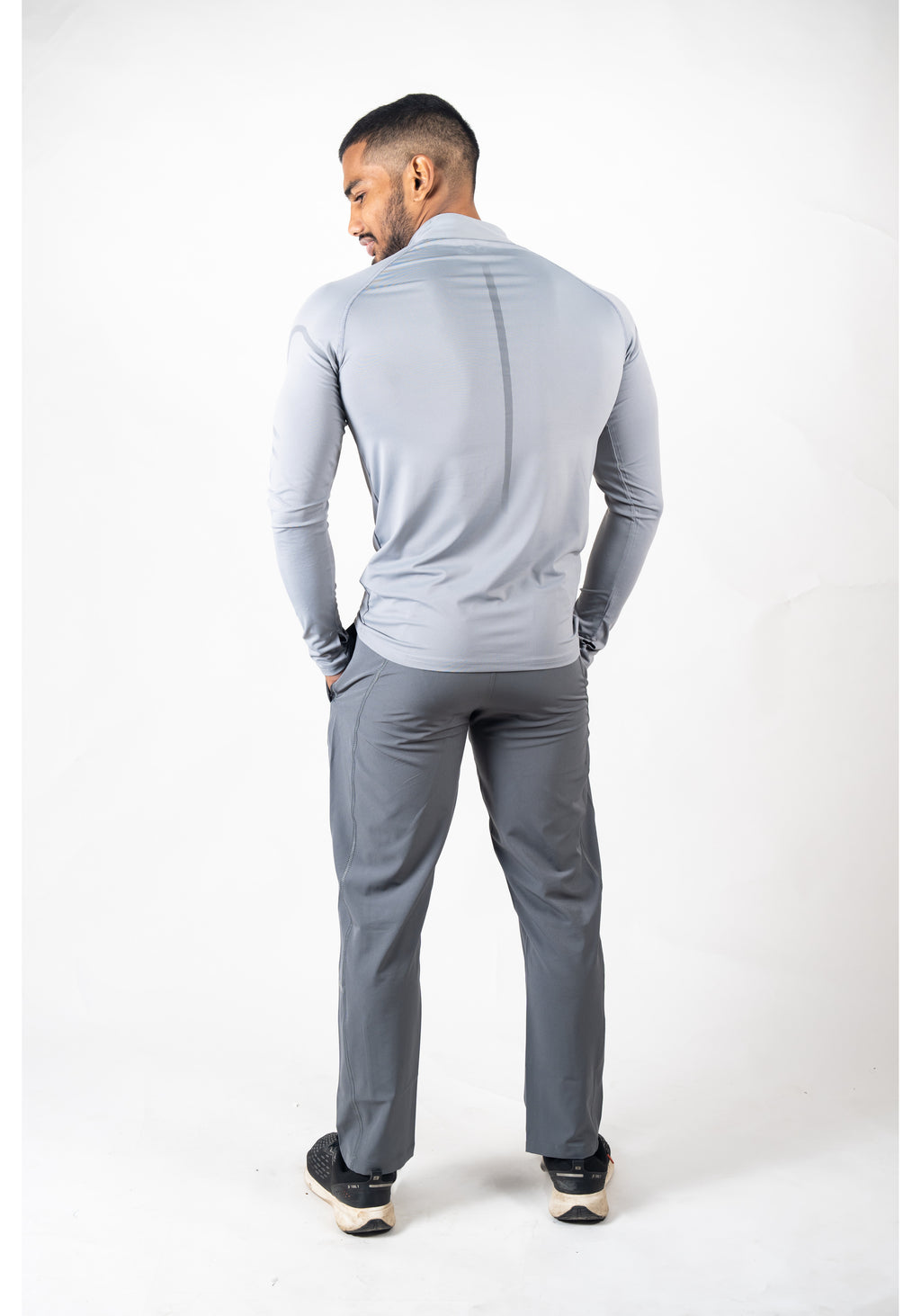 Ethan Men Solid Full Sleeve Zipper Collar T-Shirt