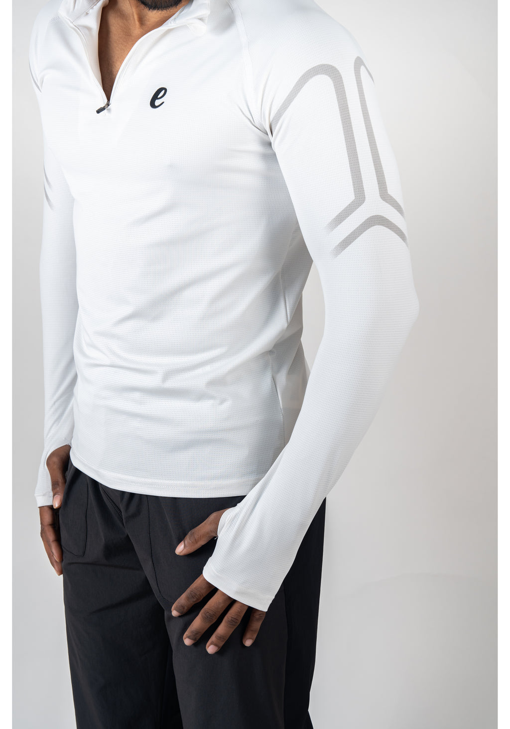 Ethan Men Solid Full Sleeve Zipper Collar T-Shirt