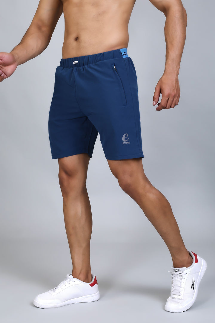 Ethan Solid Men Elasticated Sports Shorts